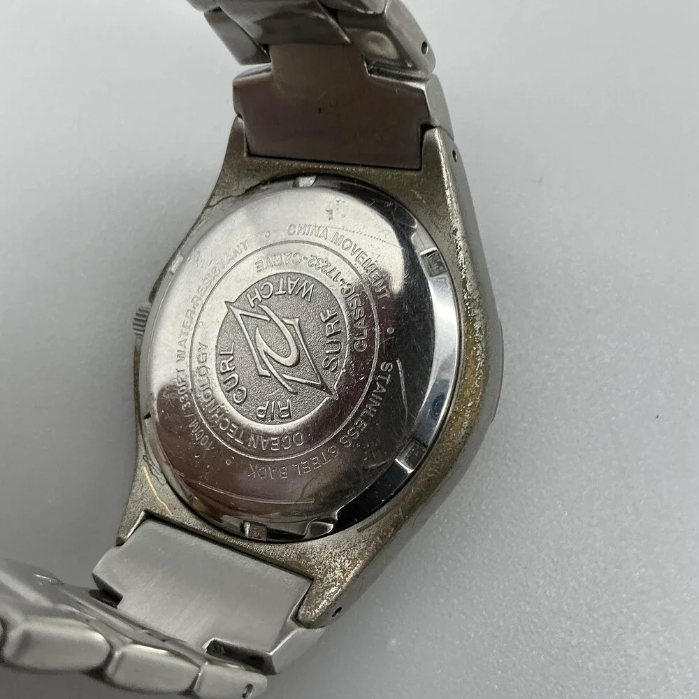 Rip Curl Ocean Technology Mens Watch 40mm Gold Tone Date New Battery 7.25